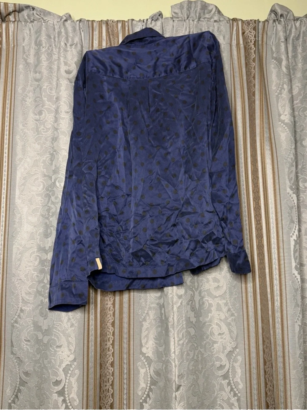 Lunya Washable Silk Long Sleeve Shirt and Pants Set Blue Eclipse